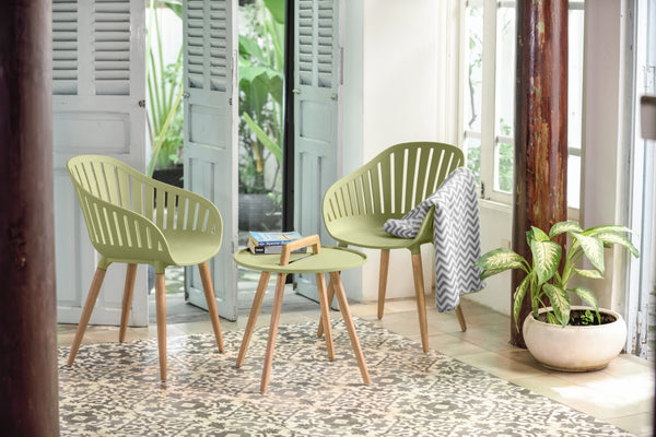 stolik kawowy Gimani okrągły; 50x53 cm (ØxW); oliwka; okrągły