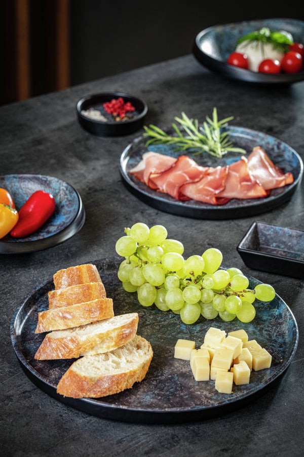 talerz Tusa okrągły; 27x2 cm (ØxW); czarny/ciemny niebieski; okrągły; 6 sztuka / opakowanie