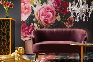 sofa 2-osobowa Garbo; 150x75x84 cm (SxGxW); siedzisko fioletowy, stelaż czarny