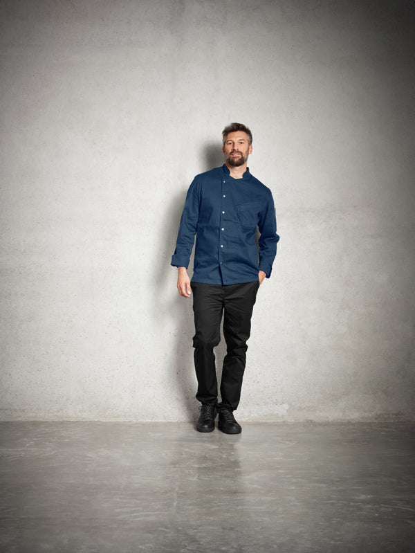 bluza kucharska męska Leo; Kleidergröße 48; niebieski