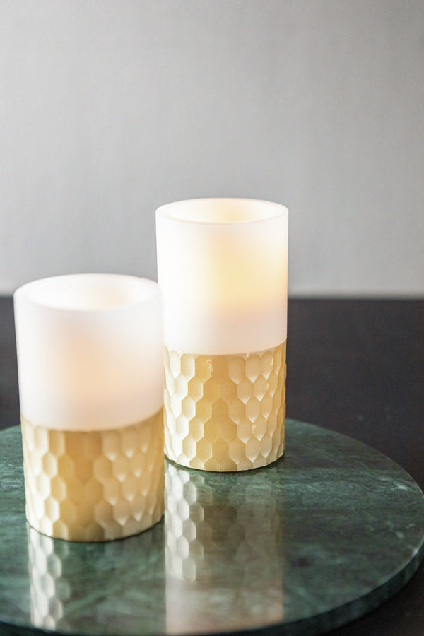 lampa stołowa LED  Sumi; 7.5x15 cm (ØxW); biel kremowa/złoto; 2 sztuka / opakowanie