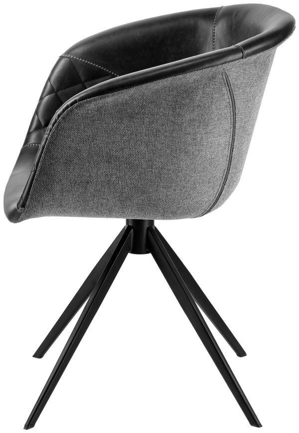 krzesło Yankee; 61x60x80 cm (SxGxW); siedzisko czarny/jasny szary, stelaż czarny