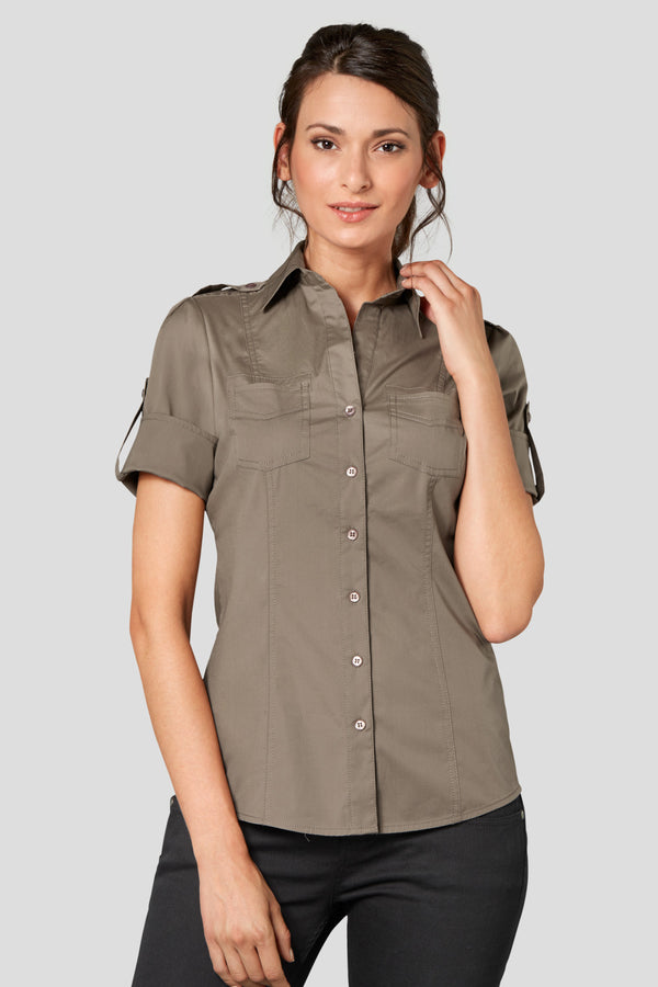 bluzka damska Kate krótki rękaw; Kleidergröße 48; taupe