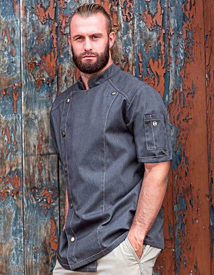 Bluza kucharska męska Retro z krótkim rękawem