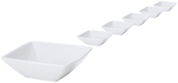 miska do sałatek Jazz; 420ml, 14x14x4.8 cm (DxSxW); biały; prostokątny; 6 sztuka / opakowanie
