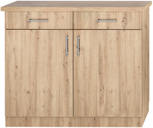 szafka kelnerska Prado II 2 drzwi; 127x47x105 cm (SxGxW); dąb/naturalny, Griff srebro