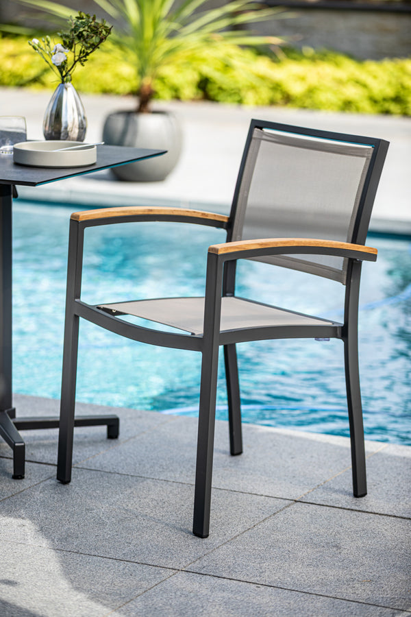 krzesło Tailor z podłokietnikami; 56x58x84 cm (SxGxW); siedzisko taupe, stelaż antracyt; 2 sztuka / opakowanie