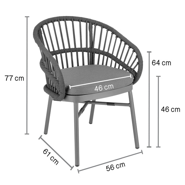 Stuhl Pina; 56x61x77 cm (SxGxW); czarny; 2 sztuka / opakowanie