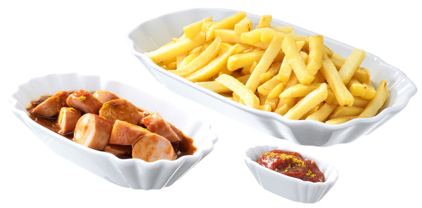 miska porcelanowa Apa; 630ml, 27x16.3x4 cm (DxSxW); biały; prostokątny; 4 sztuka / opakowanie