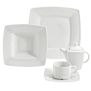 dzbanek do kawy Melbourne z pokrywką; 360ml, 8.6x8.6x13.5 cm (DxSxW); biały; kwadrat; 6 sztuka / opakowanie