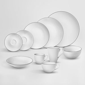 talerz płaski Bellino; 31 cm (Ø); biały/czarny; okrągły; 4 sztuka / opakowanie