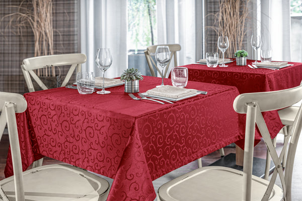 obrus Mega prostokątny; 130x220 cm (SxD); burgund; prostokątny