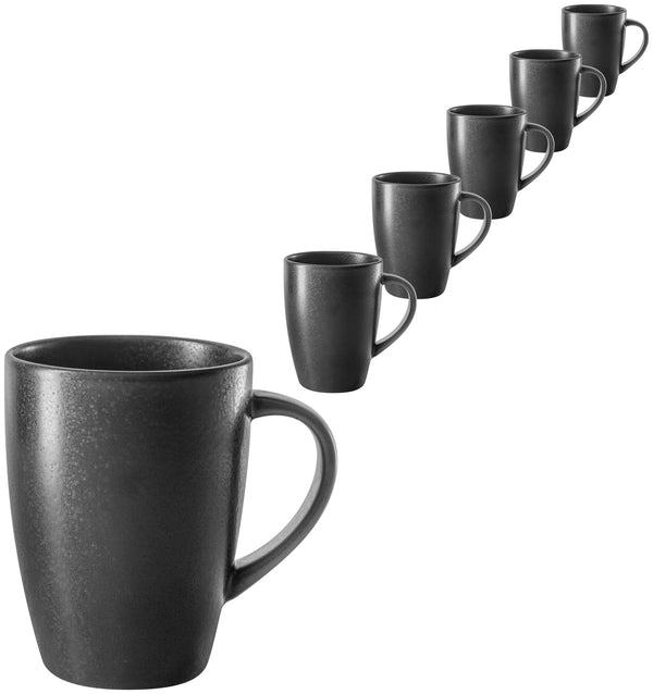 kubek Masca; 260ml, 7.5x10 cm (ØxW); czarny; okrągły; 6 sztuka / opakowanie