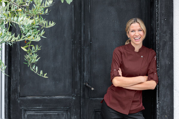 bluza kucharska damska Carter długi rękaw; Kleidergröße 54; burgund