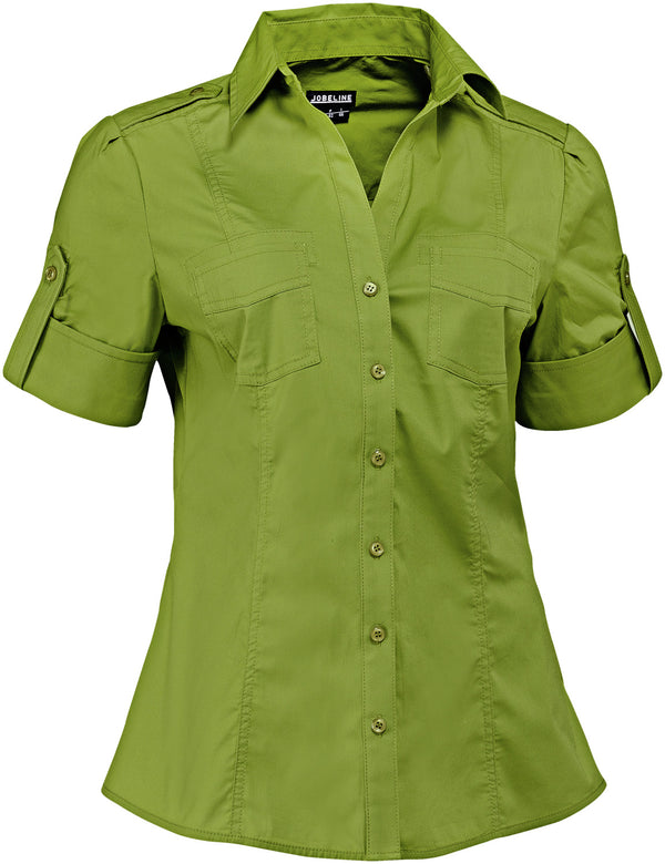 bluzka damska Kate krótki rękaw; Kleidergröße 40; oliwka