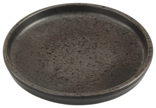 talerz płaski Ironstone z rantem; 30x2.15 cm (ØxW); ciemny brąz/czarny; okrągły; 6 sztuka / opakowanie