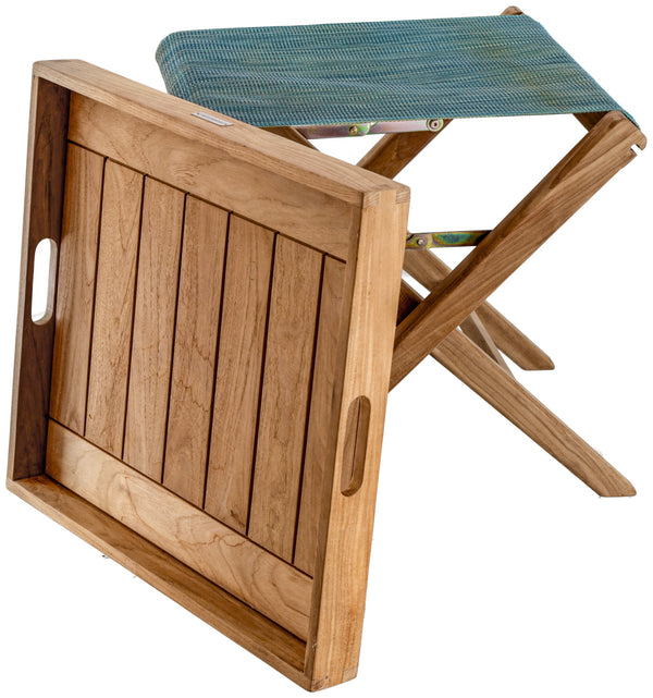 stolik z tacą Sorento; 55x52x52 cm (DxSxW); Platte naturalny, stelaż naturalny; prostokątny