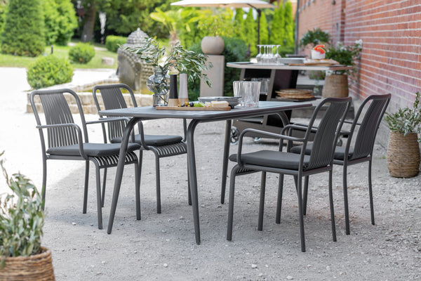 stół Bevera; 140x80x74 cm (DxSxW); antracyt; prostokątny