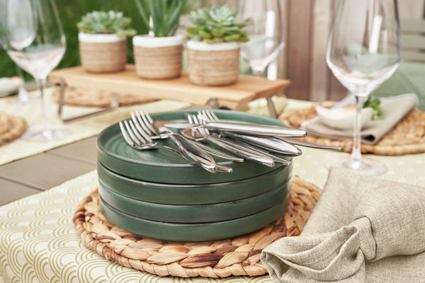 talerz z niskim rantem Snug; 20.5x2.5 cm (ØxW); zielony; okrągły; 4 sztuka / opakowanie