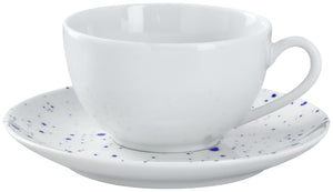 spodek do filiżanki do kawy Mixor z kropkami; 15 cm (Ø); biały/niebieski; okrągły; 6 sztuka / opakowanie