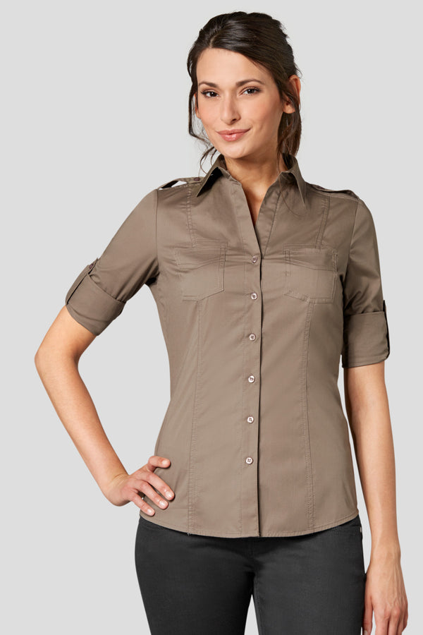 bluzka damska Kate długi rękaw; Kleidergröße 46; taupe