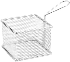 kosz do frytownic Niragua kwadratowy; 13x13x10 cm (DxSxW); srebro; kwadrat