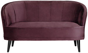 sofa 2-osobowa Garbo; 150x75x84 cm (SxGxW); siedzisko fioletowy, stelaż czarny