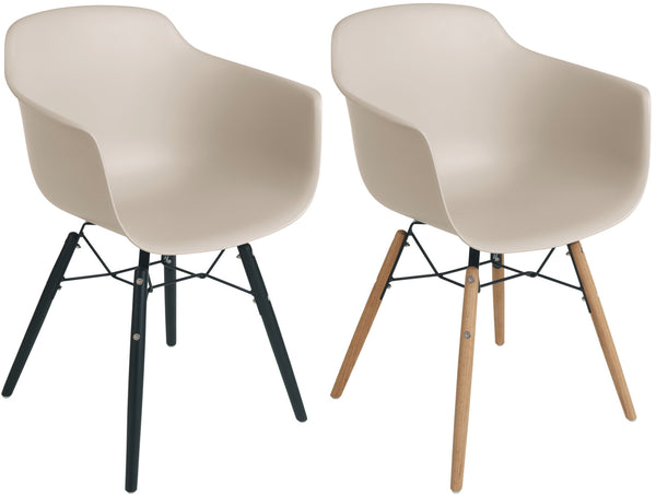 siedzisko Emeo z podłokietnikami; 58x50x40.5 cm (SxGxW); ecru; 2 sztuka / opakowanie