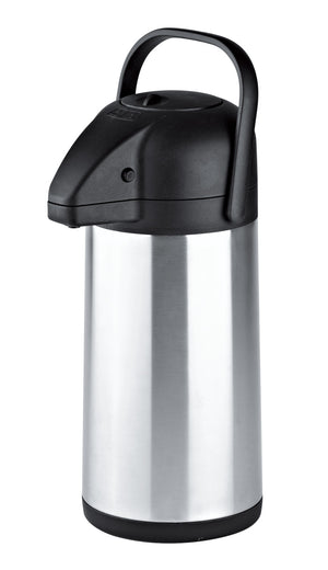 termos z pompką Animato; 2500ml, 15x36 cm (ØxW); czarny/srebro
