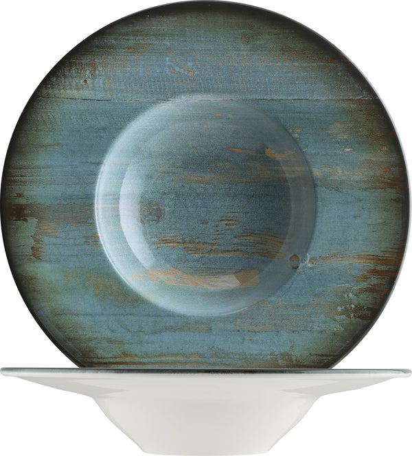 talerz do makaronu Madera Mint; 400ml, 28x5.5 cm (ØxW); turkusowy/brązowy/czarny; okrągły; 6 sztuka / opakowanie