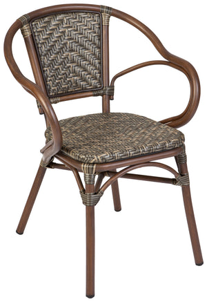 krzesło Tolia z podłokietnikami; 58x58x81.5 cm (SxGxW); siedzisko tytoń, stelaż ciemny brąz; 2 sztuka / opakowanie