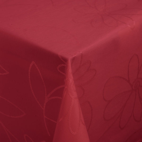 obrus Floralie prostokątny; 130x130 cm (SxD); burgund; kwadrat