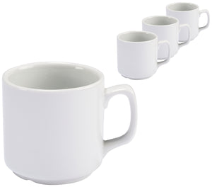 kubek porcelanowy  Fiu; 250ml, 7.9x7.7 cm (ØxW); biały; okrągły; 4 sztuka / opakowanie