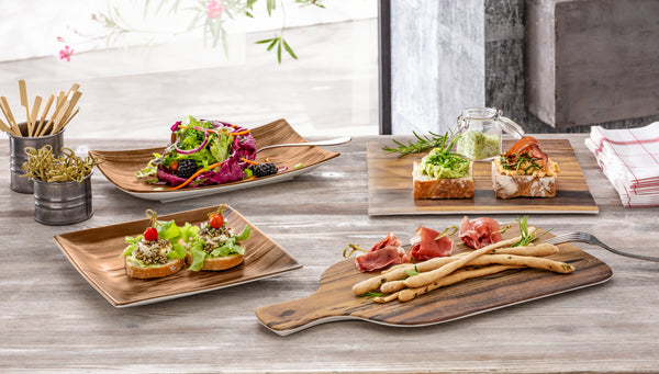 półmisek Tupelo kwadratowy; 22.5x22.5x2.5 cm (DxSxW); biały/brązowy; kwadrat; 6 sztuka / opakowanie