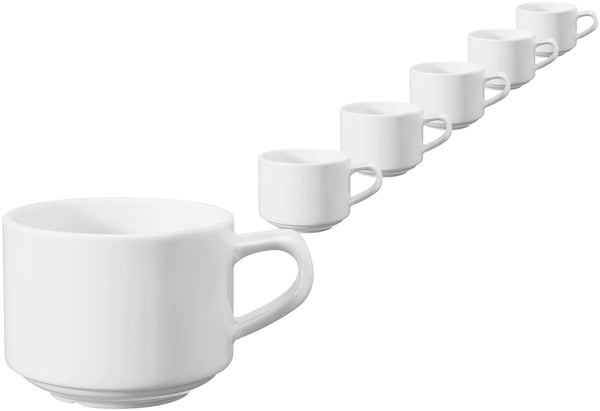 filiżanka do kawy Base; 200ml, 8x6 cm (ØxW); biały; okrągły; 6 sztuka / opakowanie