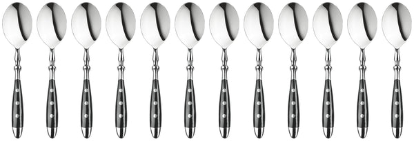 łyżka stołowa Gutshof; 19.7 cm (D); srebro, Griff czarny; 12 sztuka / opakowanie
