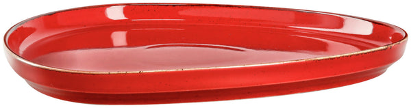 talerz płaski Sidina organiczny kształt z rantem; 27.2x26x2.5 cm (DxSxW); czerwony; organiczny; 4 sztuka / opakowanie