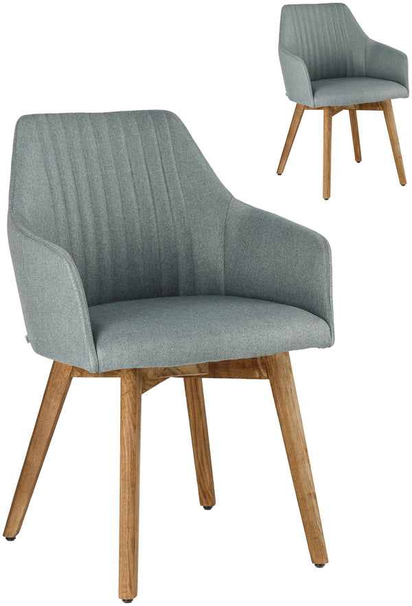 krzesło Arne; 55x57x85 cm (SxGxW); siedzisko jasny niebieski, stelaż dąb/naturalny; 2 sztuka / opakowanie