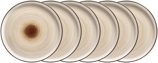 talerz płaski Limaro; 25 cm (Ø); brązowy; okrągły; 6 sztuka / opakowanie