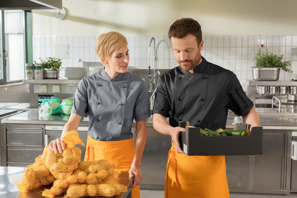 bluza kucharska męska Milan krótki rękaw; Kleidergröße 48; czarny