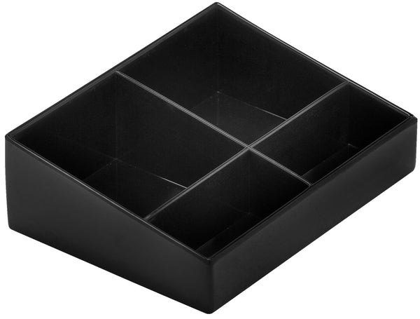 taca dodatkowa Como z przegródkami; 15.2x11.5x4.9 cm (DxSxW); czarny; prostokątny