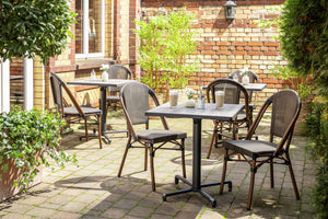 krzesło Rimalia bez podłokietników; 46x53x87.5 cm (SxGxW); siedzisko antracyt, stelaż brązowy; 2 sztuka / opakowanie