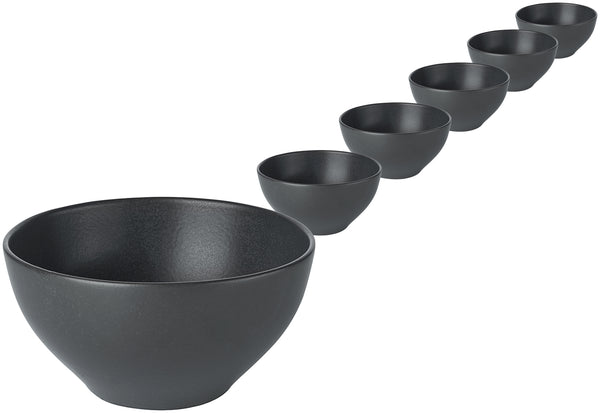 miska Masca; 600ml, 14x7 cm (ØxW); czarny; okrągły; 6 sztuka / opakowanie