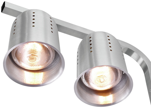 mostek grzewczy na podczerwień 1/1 GN z 2 lampami grzewczymi; 55 cm (W); srebro