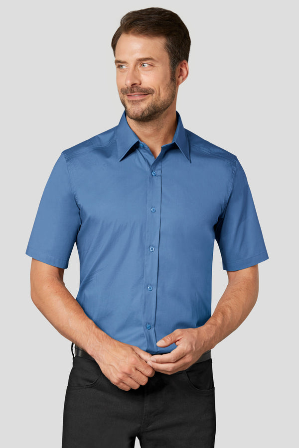 koszula męska Bruce krótki rękaw; Kleidergröße 41/42; niebieski przydymiony