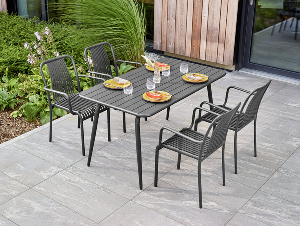 stół Bevera; 140x80x74 cm (DxSxW); antracyt; prostokątny