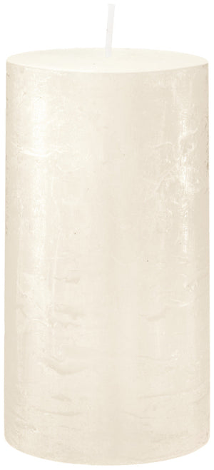 świeca rustykalna Garland (8x15 cm); 8x15 cm (ØxW); biały; okrągły; 6 sztuka / opakowanie