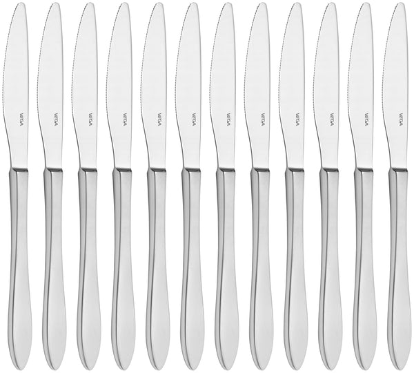 nóż stołowy Salerno matowy; 22.5 cm (D); srebro, Griff srebro; 12 sztuka / opakowanie