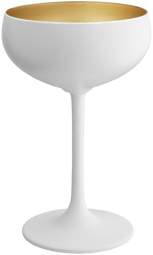 kieliszek do szampana Joleen; 220ml, 9x15.1 cm (ØxW); biały/złoto; 6 sztuka / opakowanie
