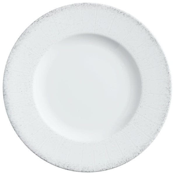 talerz płaski Caju z rantem; 28 cm (Ø); biały/szary; okrągły; 6 sztuka / opakowanie